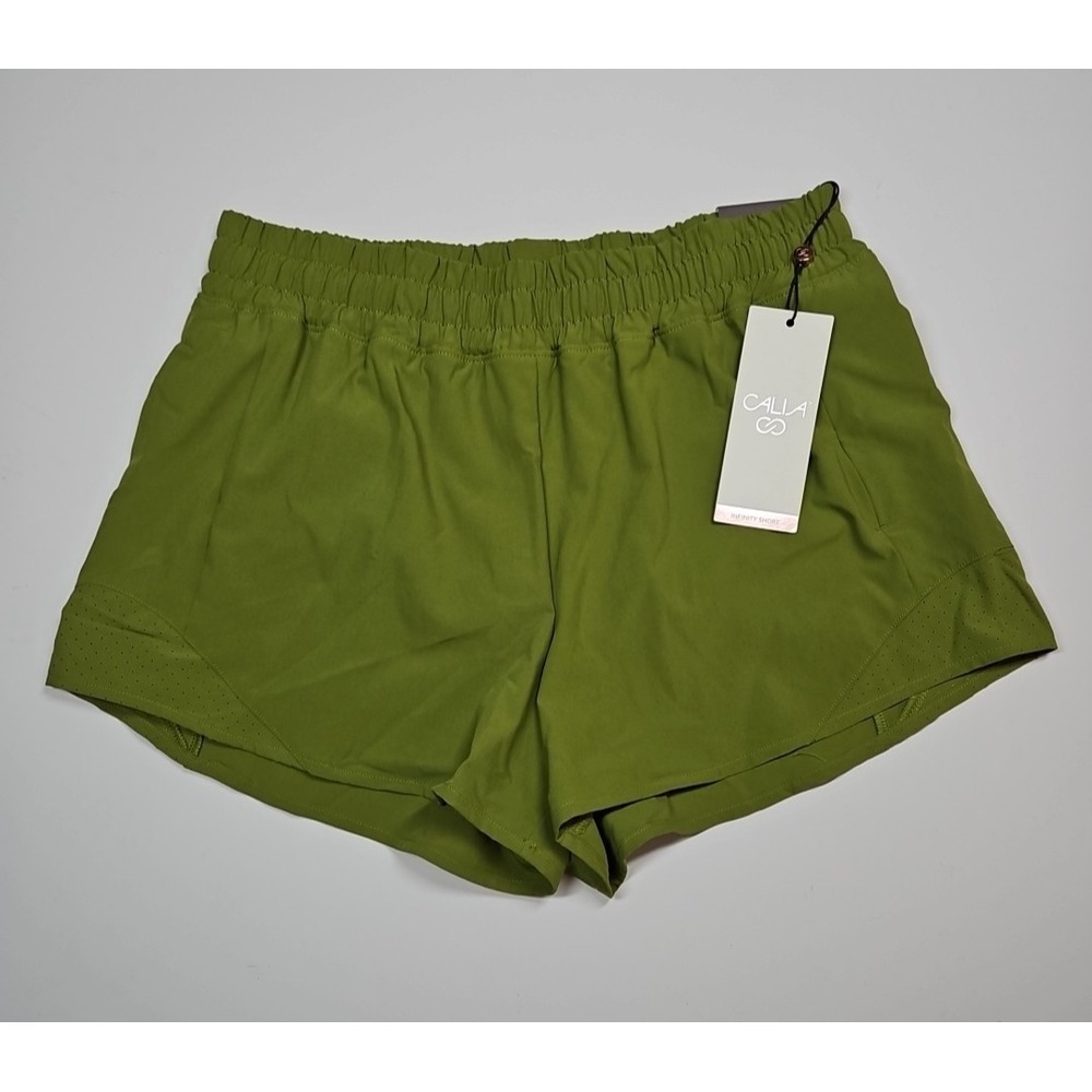 Calia Run Collection Infinity 3" Womens Green Lined Running Shorts Size XS NWT